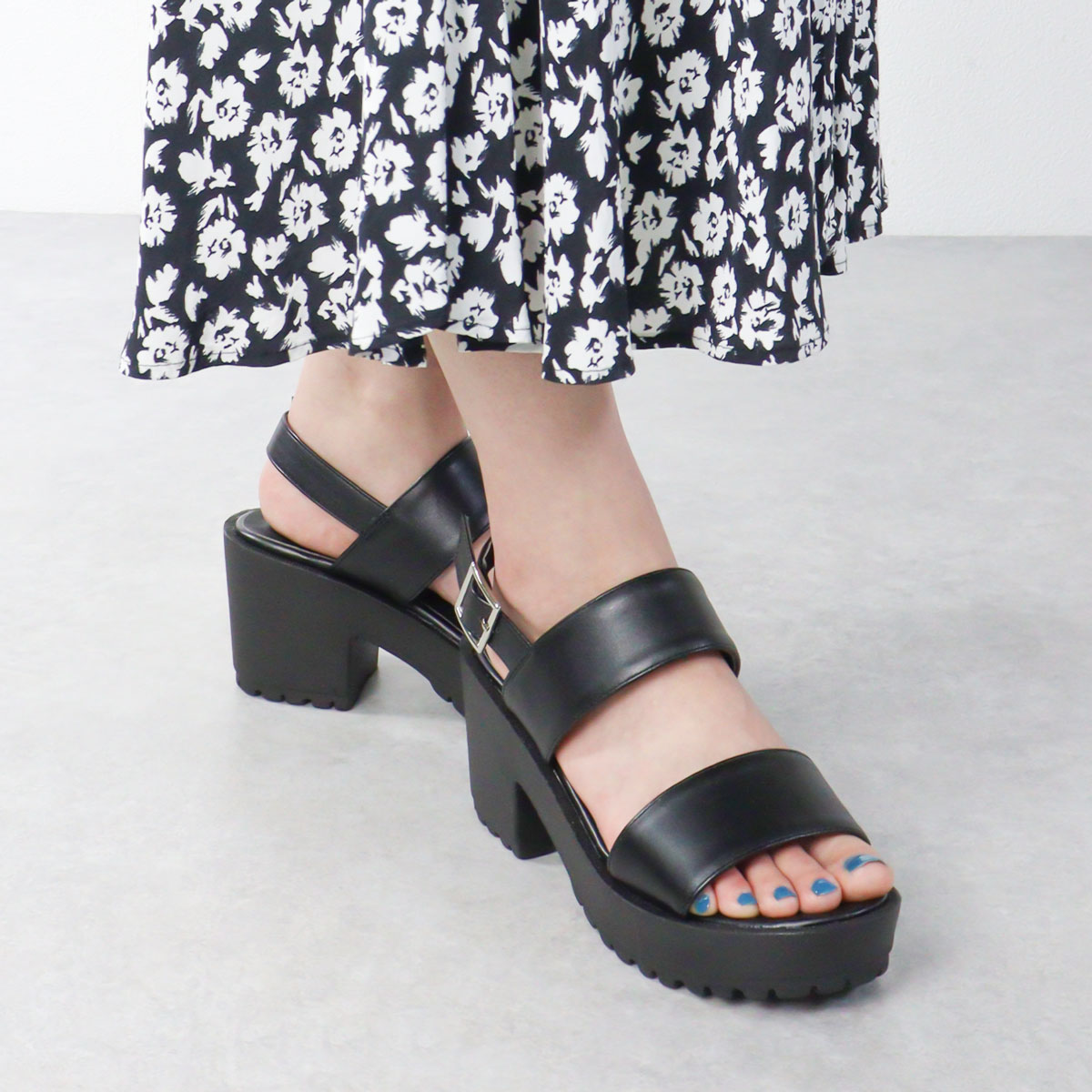 ＼7.5cmヒール♡／バックストラップ厚底サンダル✨