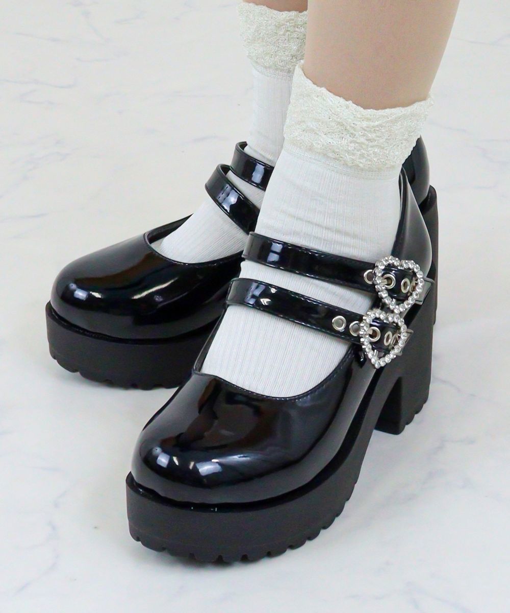 ＼♥推し活に♥／ハートリング ダブルベルトパンプス✨